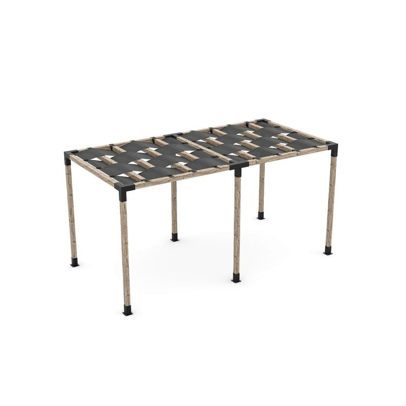 Double Pergola Kit with Wave Shades for 4x4 Wood Posts