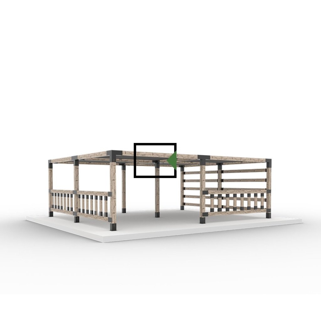 QUINT 5 Arm Pergola Structure Extension Bracket with SOLO for 6x6 Wood Posts