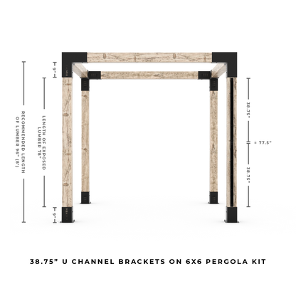 U Channel Privacy Wall Kit for 6x6 Wood Posts