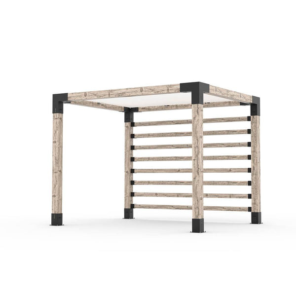 Pergola Kit with Post Wall for 6x6 Wood Posts _8x10_white
