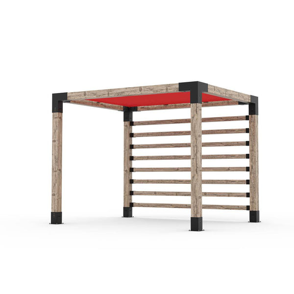 Pergola Kit with Post Wall for 6x6 Wood Posts _8x10_crimson