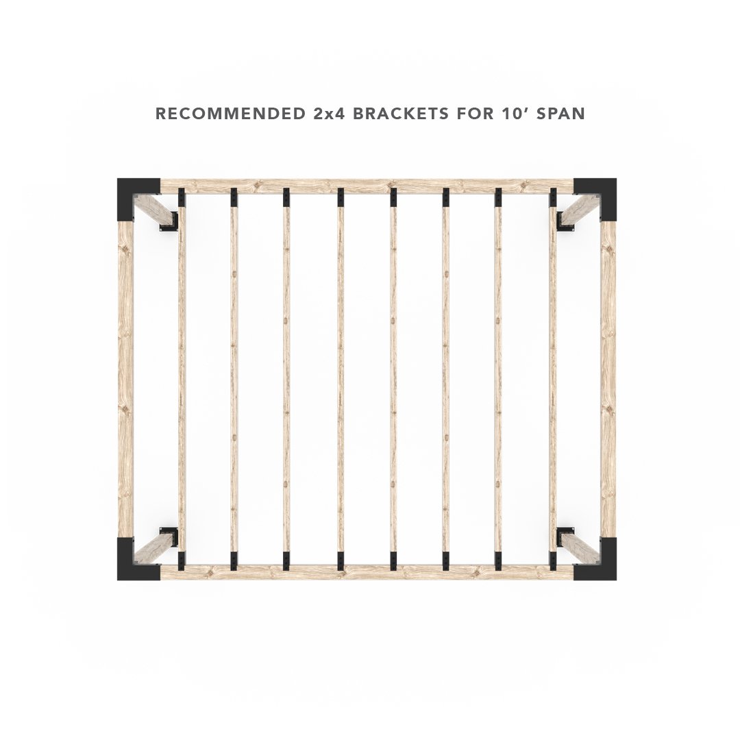 Pergola Kit for 4x4 Wood Posts with KNECT 2x4 Top Rafter Brackets