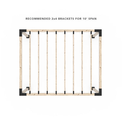 Pergola Kit for 4x4 Wood Posts with KNECT 2x4 Top Rafter Brackets