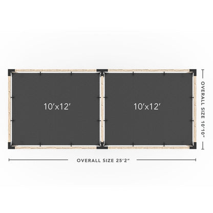 Toja Grid Double Pergola _10x24_graphite _10x24_crimson _10x24_denim _10x24_white