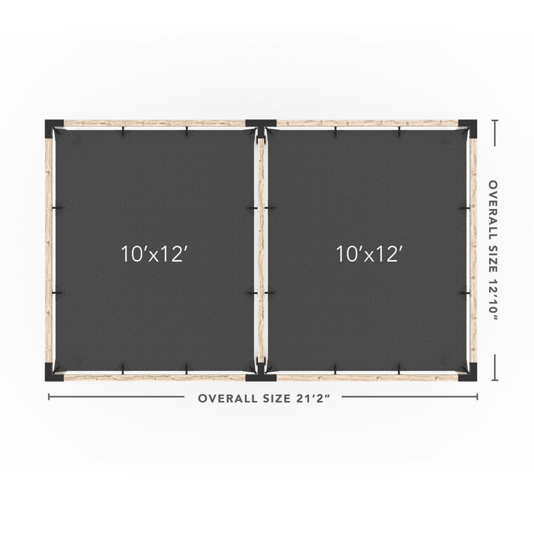 Toja Grid Double Pergola _12x20_graphite _12x20_crimson _12x20_denim _12x20_white