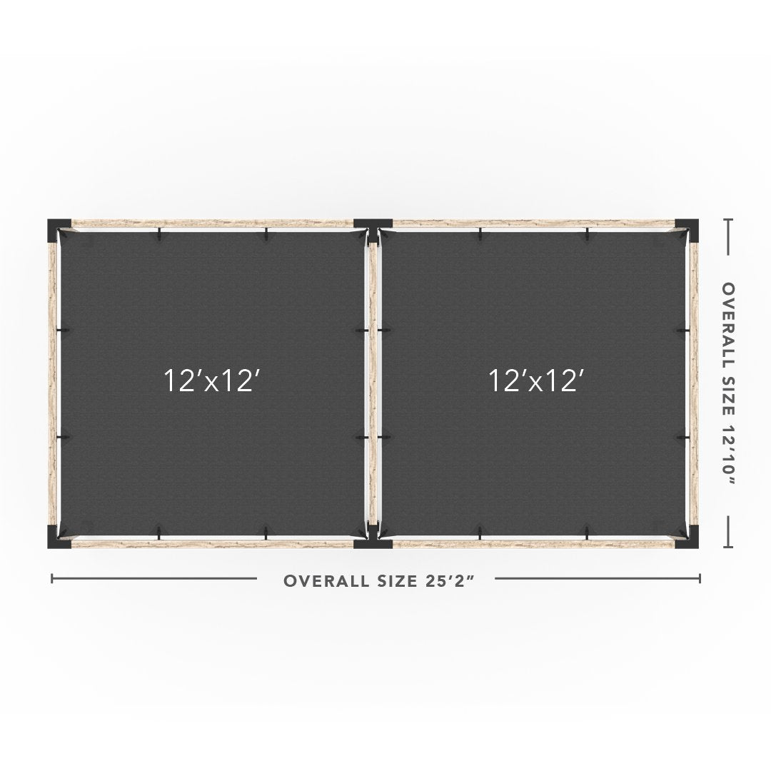 Toja Grid Double Pergola _12x24_graphite _12x24_crimson _12x24_denim _12x24_white