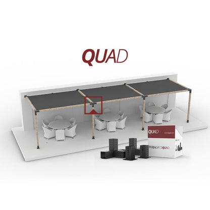2 QUAD 4 Arm Pergola Extension Brackets with 2 SOLOs for 4x4 Wood Posts