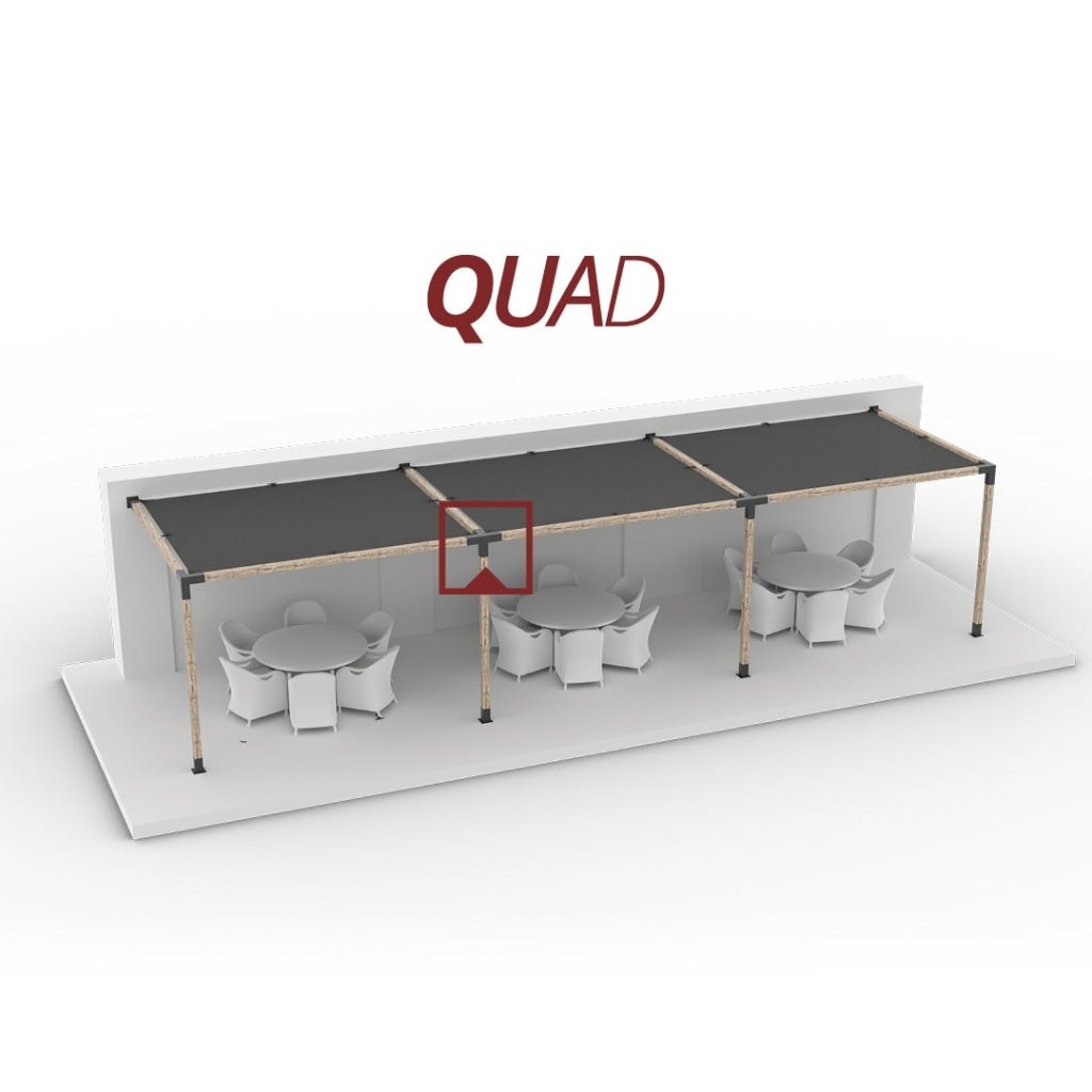 2 QUAD 4 Arm Pergola Extension Brackets with 2 SOLOs for 4x4 Wood Posts
