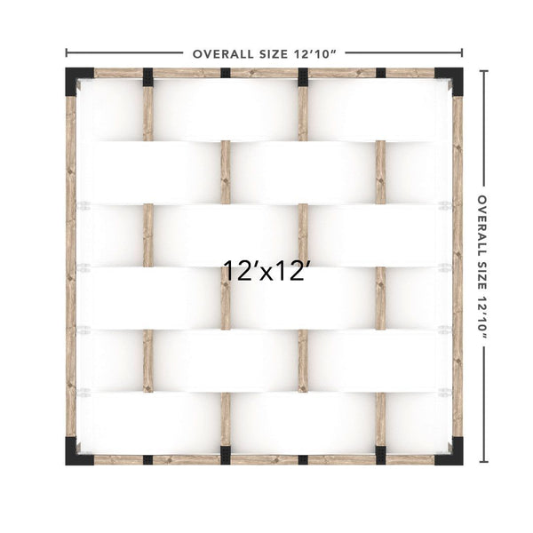 Toja Grid Double Pergola _12x12_white