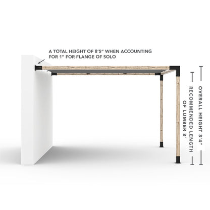 Wall Mount Pergola Kit With Shade Sail For 4x4 Wood Posts _12x12_graphite _12x12_crimson _12x12_denim _12x12_white