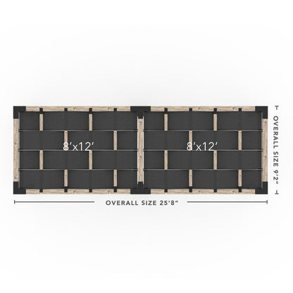 Toja Grid Double Pergola _8x24_graphite