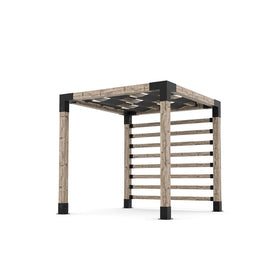 Pergola Kit with 4x4 KNECT Post Wall and Wave Shades for 6x6 Wood Posts