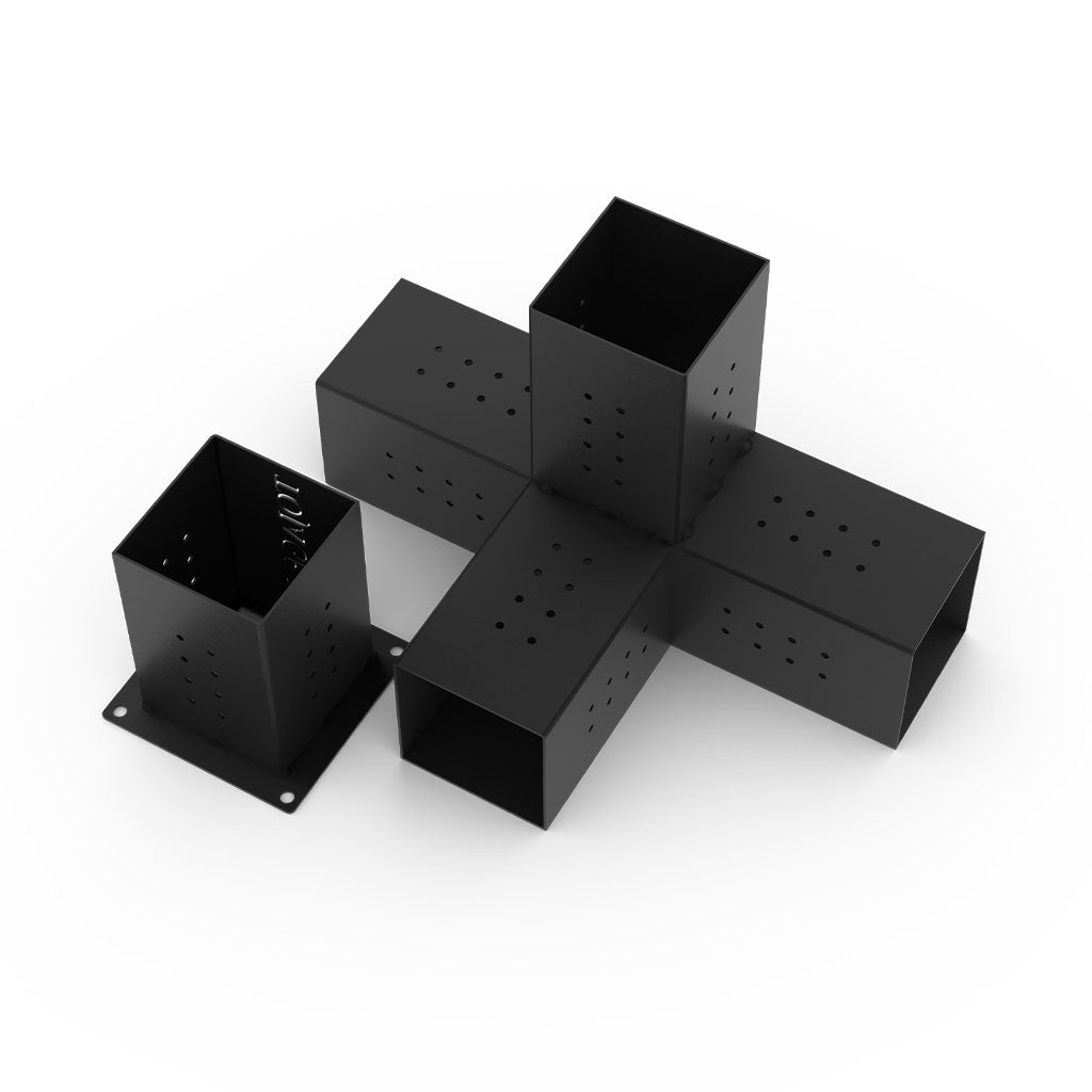 QUAD 4 Arm Pergola Extension Bracket with 1 x SOLO for 6x6 Wood Posts