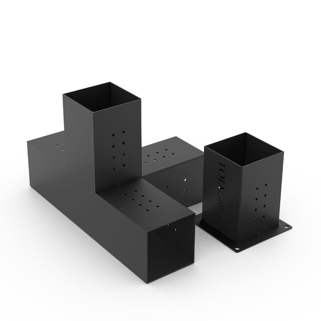 QUAD 4 Arm Pergola Extension Bracket with 1 x SOLO for 6x6 Wood Posts