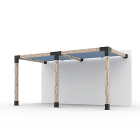 Double Wall Mount Pergola with 2 SHADE SAILS for 6x6 Wood Posts