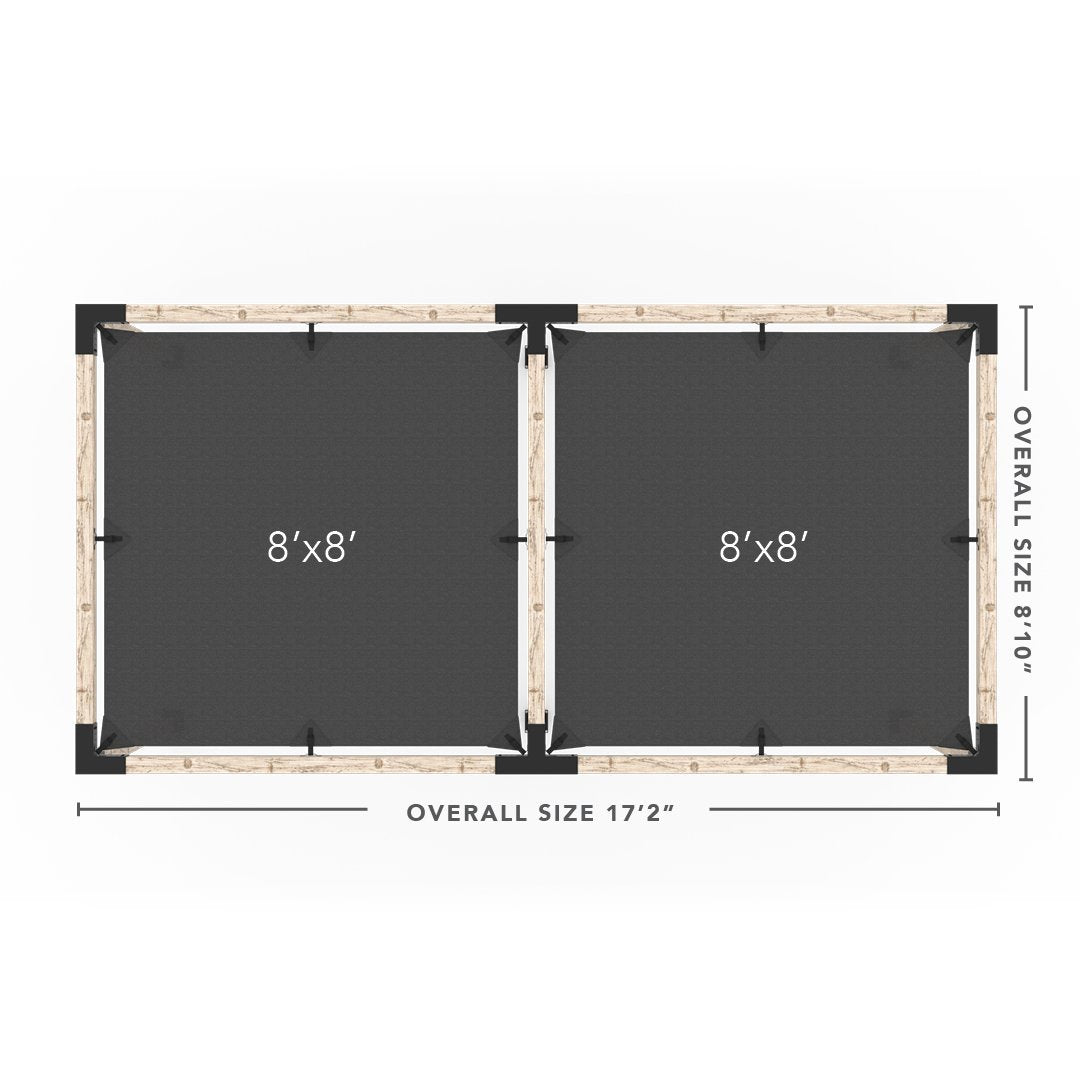 Toja Grid Double Pergola _8x16_graphite _8x16_crimson _8x16_denim _8x16_white