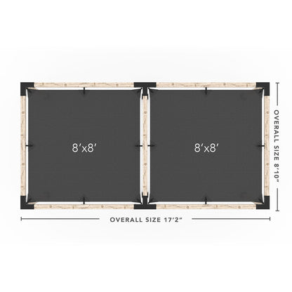 Toja Grid Double Pergola _8x16_graphite _8x16_crimson _8x16_denim _8x16_white