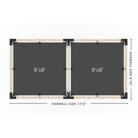 Double Pergola Kit with 2 SHADE SAILS for 4x4 Wood Posts