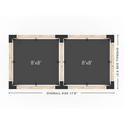Toja Grid Double Pergola _8x16_graphite _8x16_crimson _8x16_denim _8x16_white