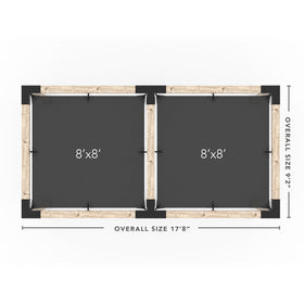 Double Pergola Kit with 2 SHADE SAILS for 6x6 Wood Posts
