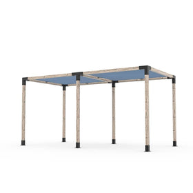 Double Pergola Kit with 2 SHADE SAILS for 4x4 Wood Posts