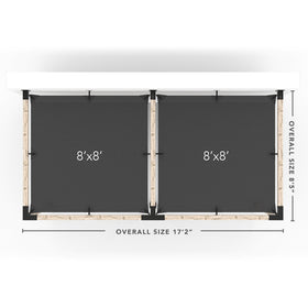 Double Wall Mount Pergola Kit with 2 SHADE SAILS for 4x4 Wood Posts