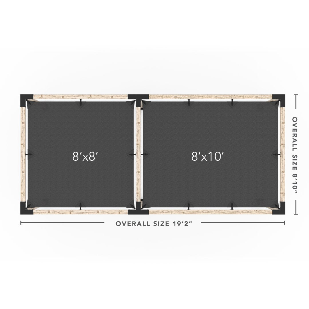 Toja Grid Double Pergola _8x18_graphite _8x18_crimson _8x18_denim _8x18_white