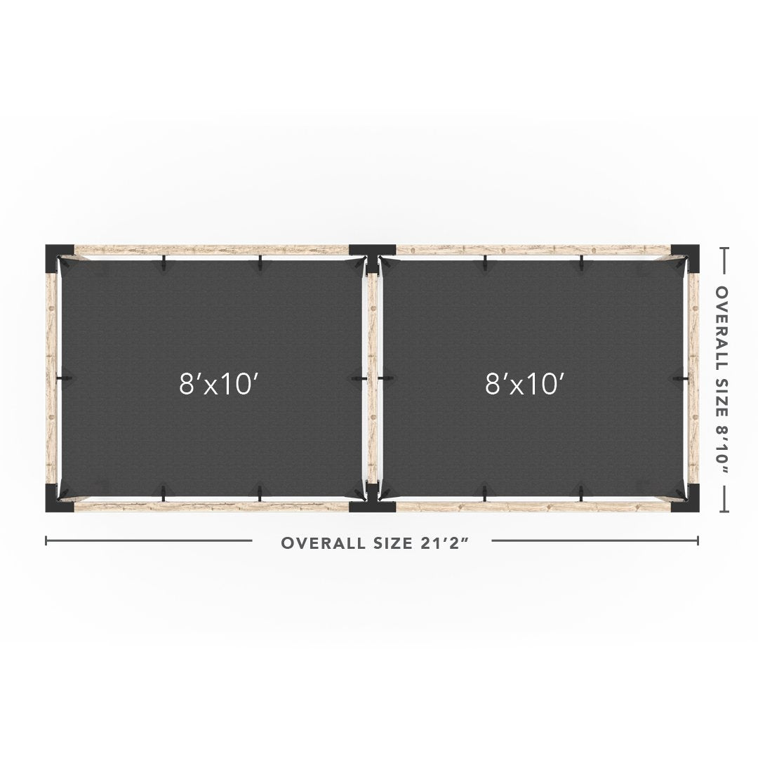 Toja Grid Double Pergola _8x20_graphite _8x20_crimson _8x20_denim _8x20_white