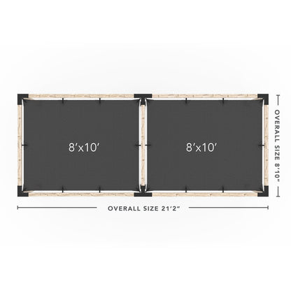 Toja Grid Double Pergola _8x20_graphite _8x20_crimson _8x20_denim _8x20_white
