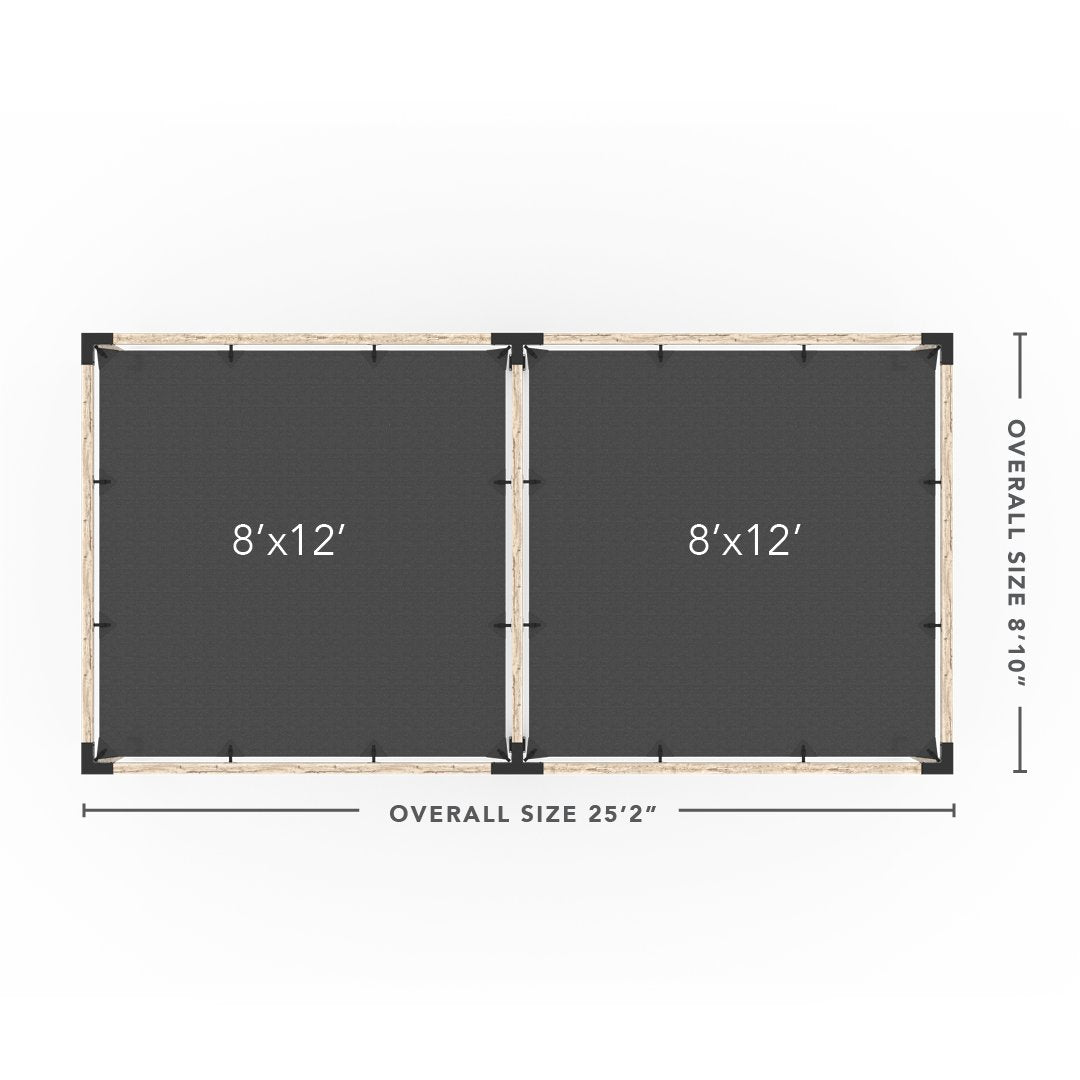 Toja Grid Double Pergola _8x24_graphite _8x24_crimson _8x24_denim _8x24_white