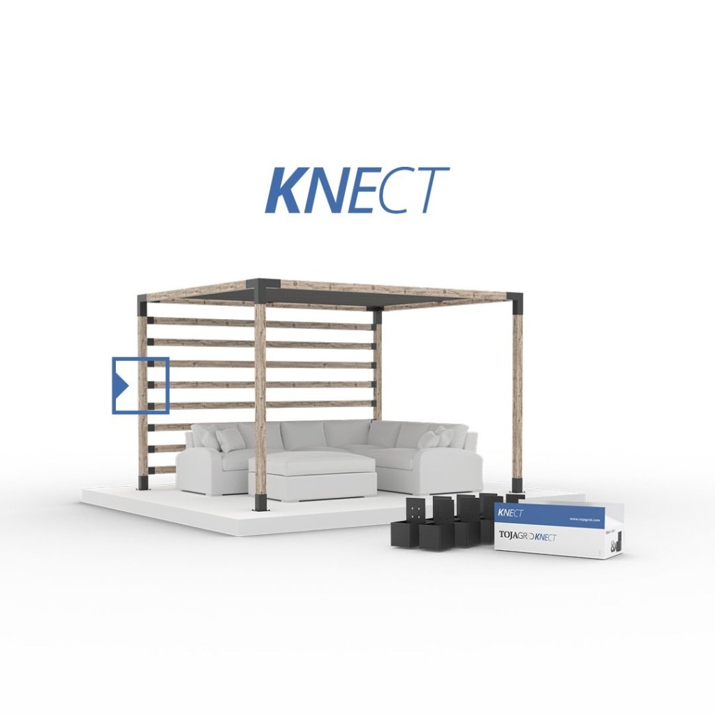 KNECT Pergola Post Wall and Railing Bracket for 4x4 Wood Posts | 8 Pack