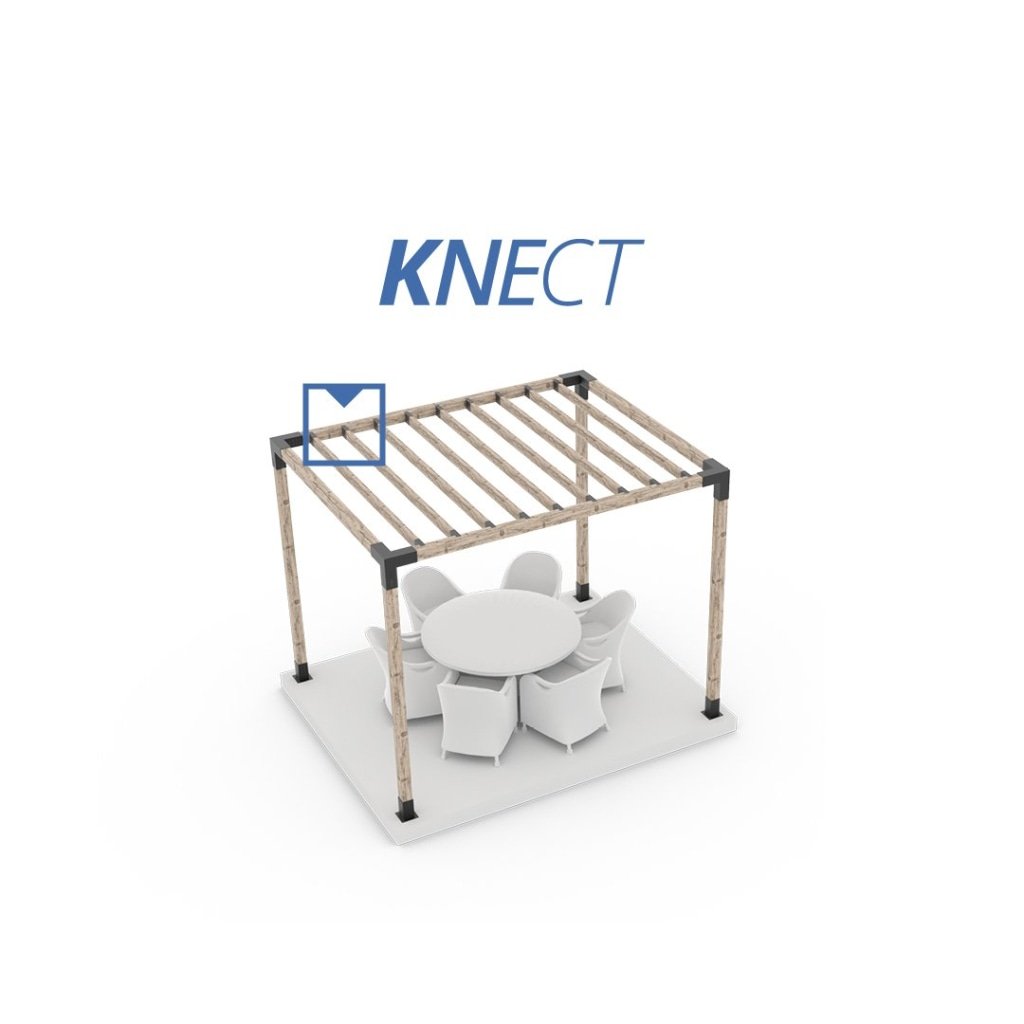 KNECT Pergola Top Rafter Bracket For 2x4 Wood Posts | 8 Pack