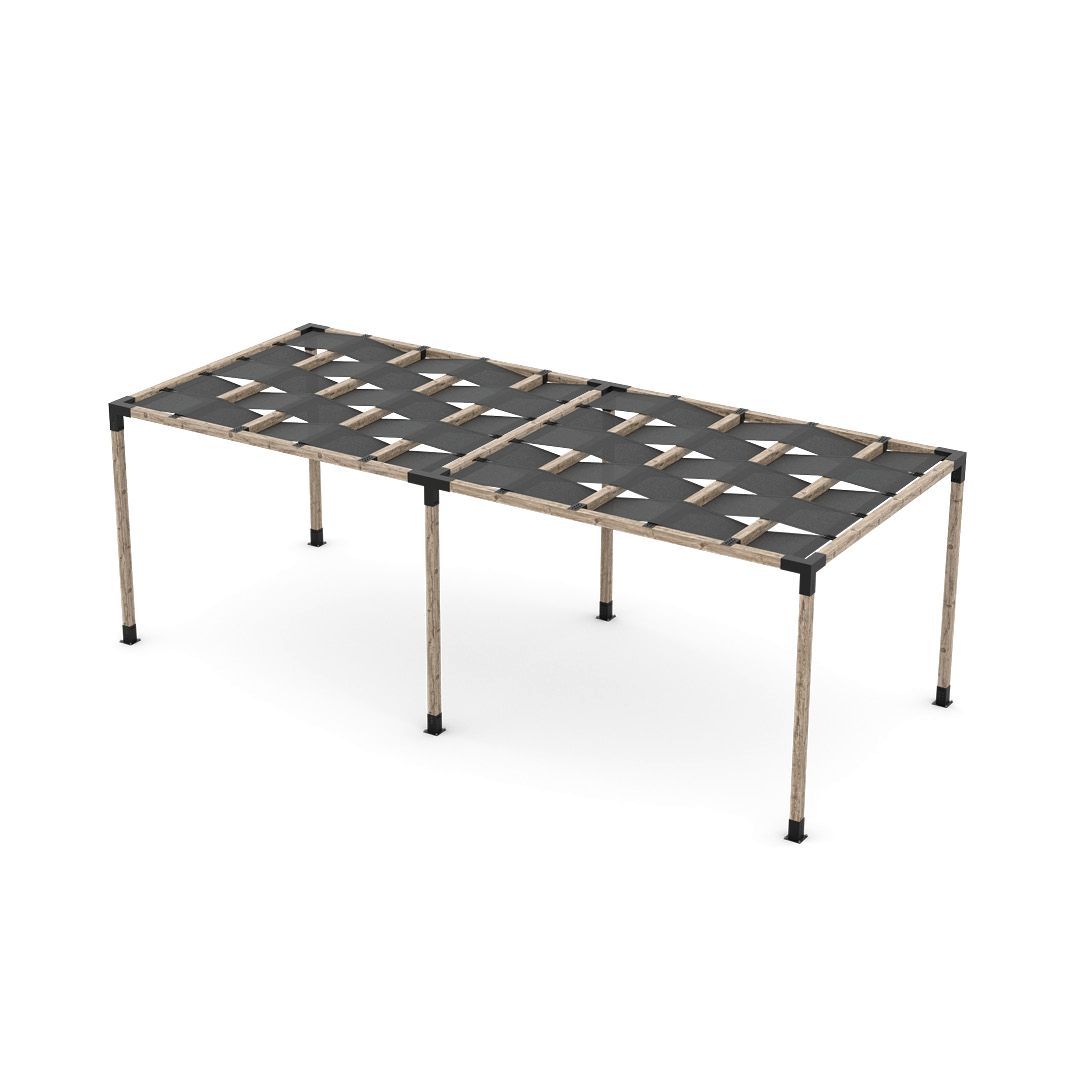 Double Pergola Kit with Wave Shades for 4x4 Wood Posts