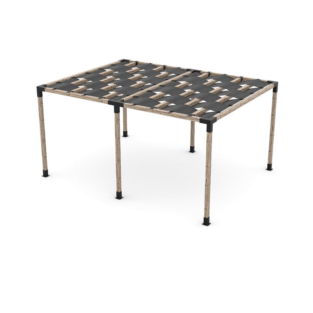 Double Pergola Kit with Wave Shades for 4x4 Wood Posts