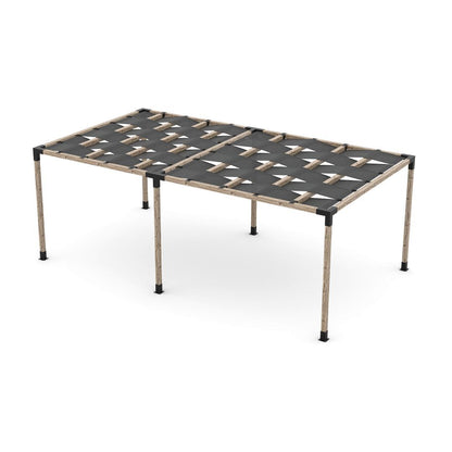 Double Pergola Kit with Wave Shades for 4x4 Wood Posts