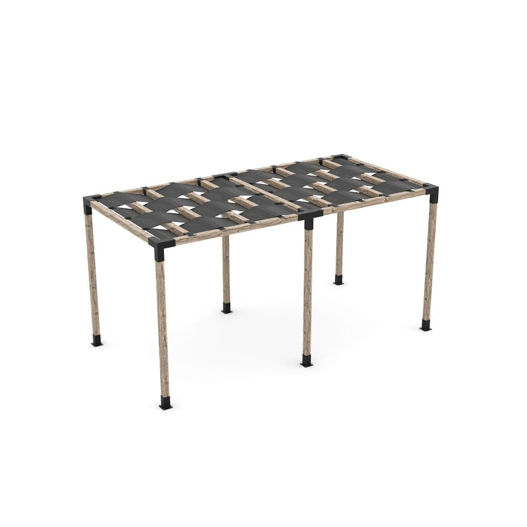 Double Pergola Kit with Wave Shades for 4x4 Wood Posts