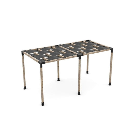 Double Pergola Kit with Wave Shades for 4x4 Wood Posts