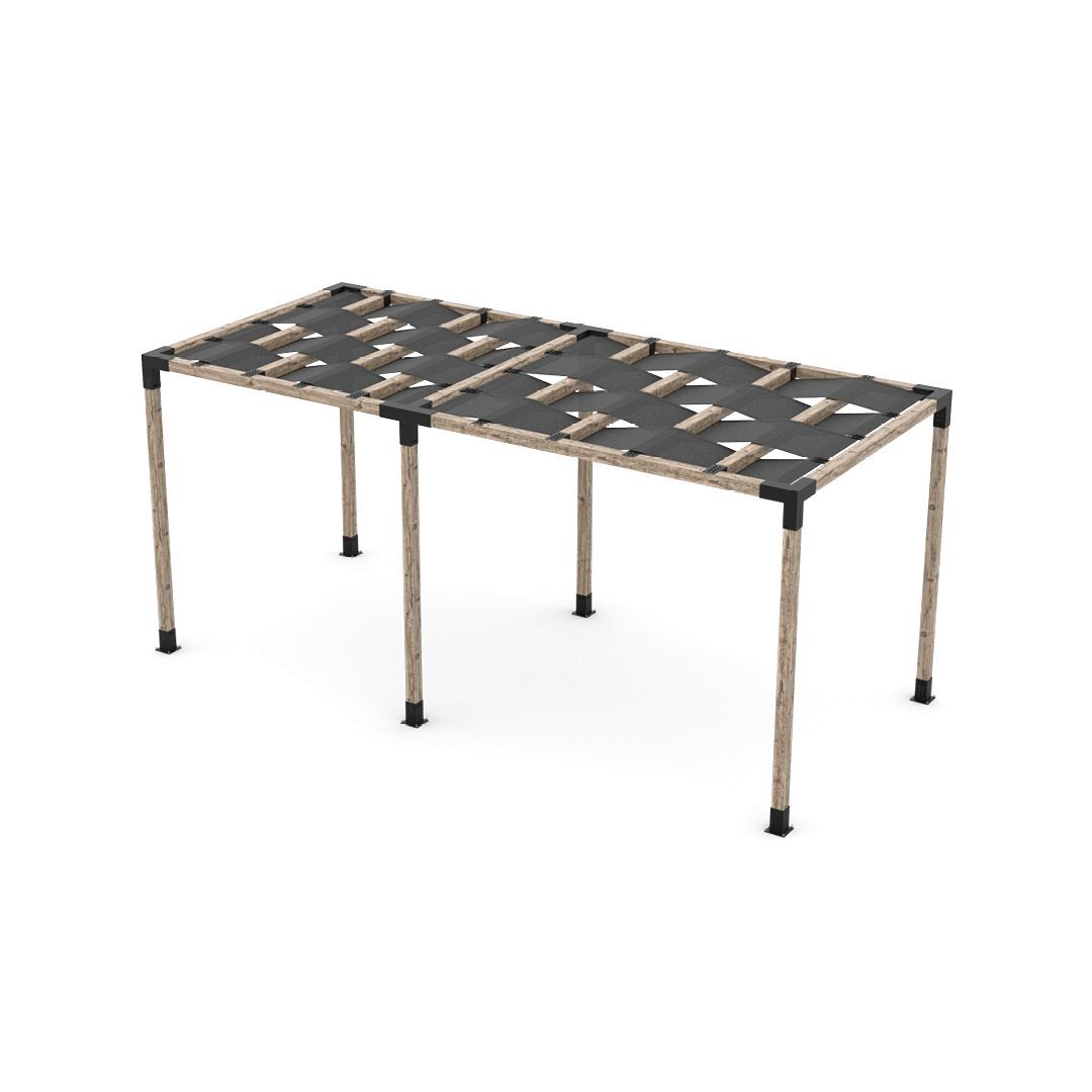 Double Pergola Kit with Wave Shades for 4x4 Wood Posts