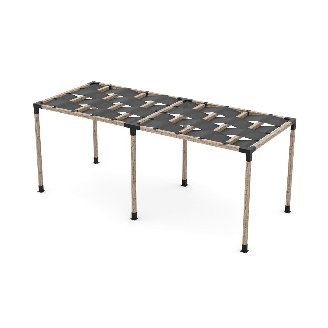 Double Pergola Kit with Wave Shades for 4x4 Wood Posts
