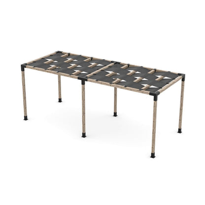 Double Pergola Kit with Wave Shades for 4x4 Wood Posts