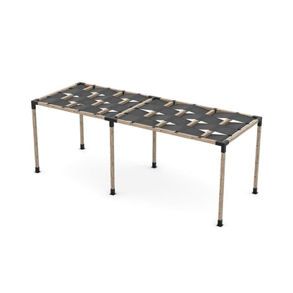 Double Pergola Kit with Wave Shades for 4x4 Wood Posts