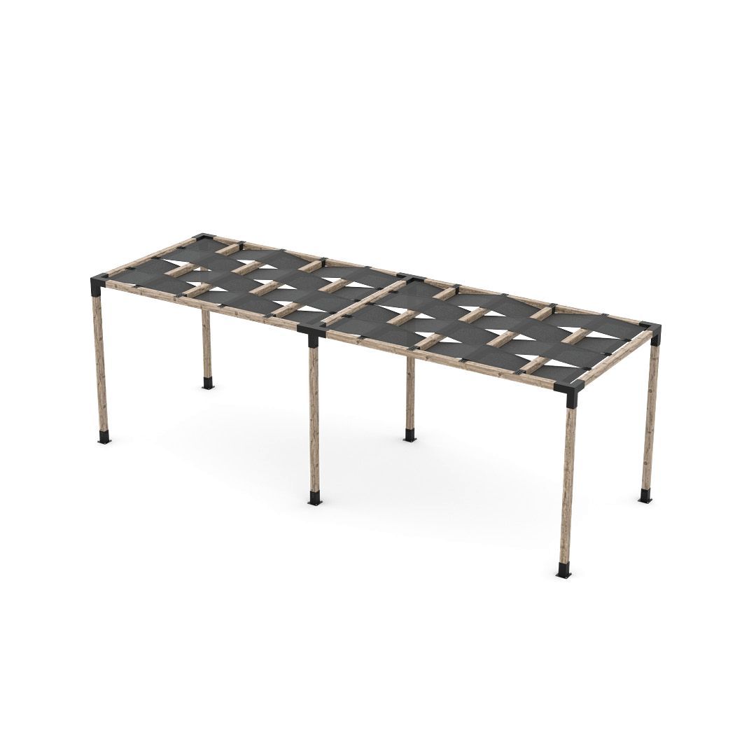 Double Pergola Kit with Wave Shades for 4x4 Wood Posts