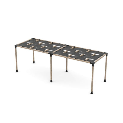 Double Pergola Kit with Wave Shades for 4x4 Wood Posts