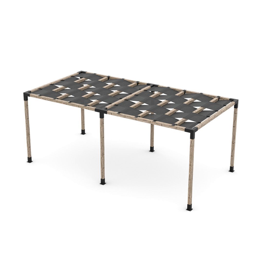 Double Pergola Kit with Wave Shades for 4x4 Wood Posts