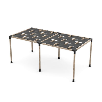 Double Pergola Kit with Wave Shades for 4x4 Wood Posts