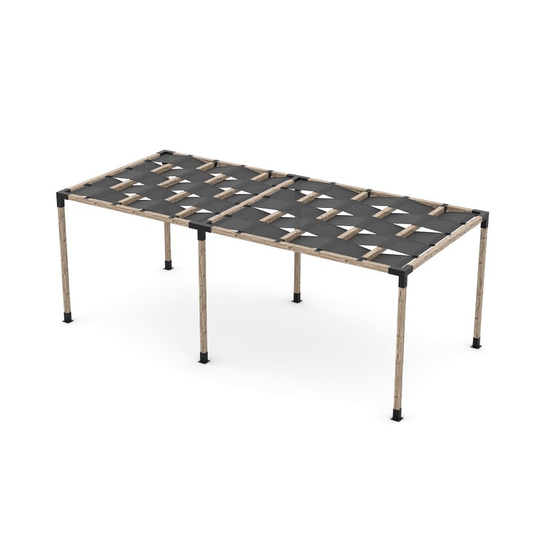Double Pergola Kit with Wave Shades for 4x4 Wood Posts