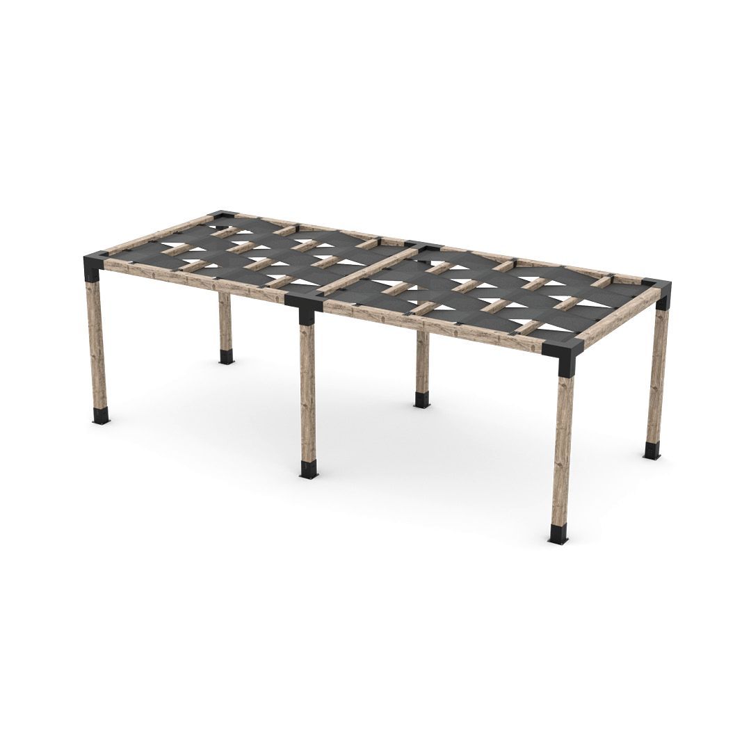 Double Pergola Kit with Wave Shades for 6x6 Wood Posts