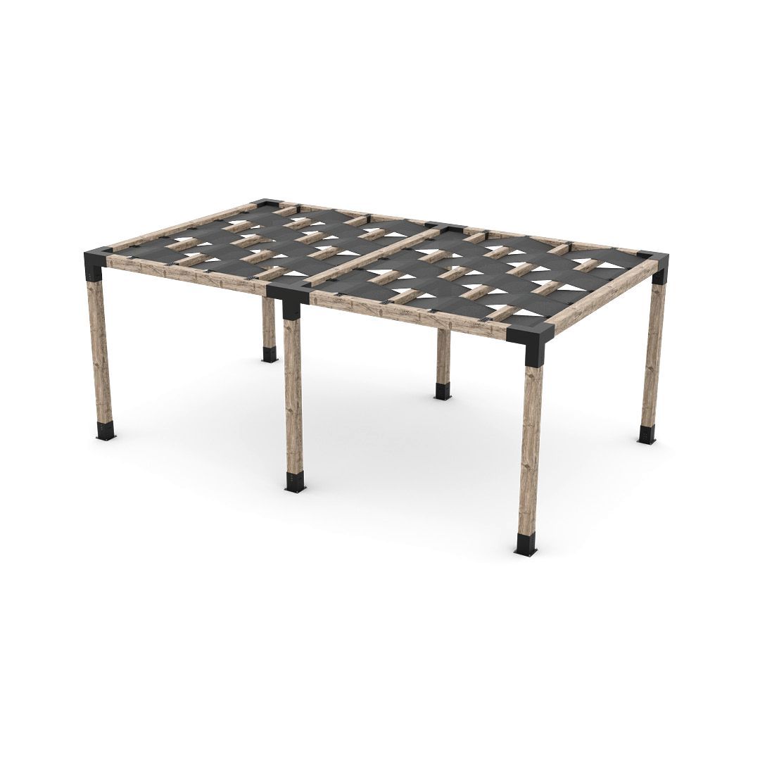 Double Pergola Kit with Wave Shades for 6x6 Wood Posts