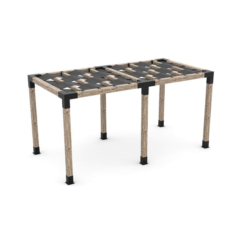 Double Pergola Kit with Wave Shades for 6x6 Wood Posts