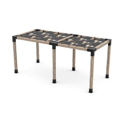 Double Pergola Kit with Wave Shades for 6x6 Wood Posts